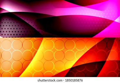 Set of modern geometric shapes abstract backgrounds. Vector illustrations for covers, banners, flyers and posters and other