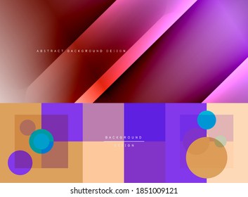 Set of modern geometric shapes abstract backgrounds. Vector illustrations for covers, banners, flyers and posters and other
