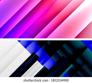 Set of modern geometric shapes abstract backgrounds. Vector illustrations for covers, banners, flyers and posters and other
