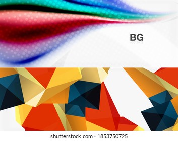 Conjunto de formas geométricas modernas de fondo abstracto. Ilustraciones vectoriales para portadas, pancartas, volantes y carteles y otros