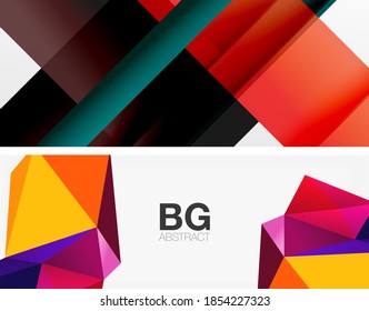 Conjunto de formas geométricas modernas de fondo abstracto. Ilustraciones vectoriales para portadas, pancartas, volantes y carteles y otros