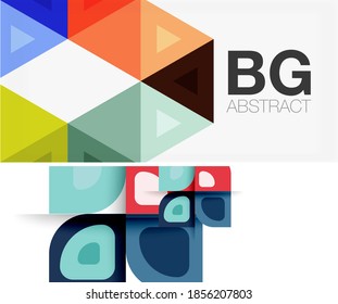 Set of modern geometric shapes abstract backgrounds. Vector illustrations for covers, banners, flyers and posters and other
