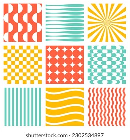 Set of modern  geometric simple patterns