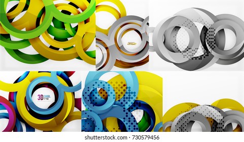 Set of modern geometric templates. Vector digital illustrations