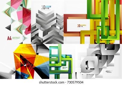 Set of modern geometric templates. Vector digital illustrations