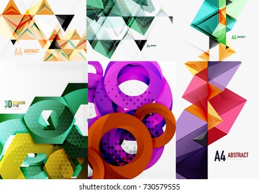 Set of modern geometric templates. Vector digital illustrations