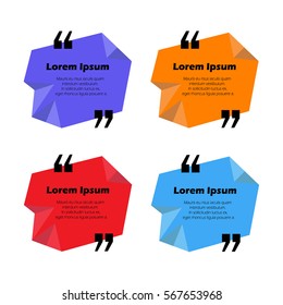 Set of modern geometric triangular quote bubbles 