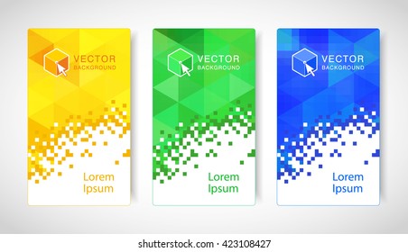 Set Modern Geometric Vector Banners Polygonal Stock Vector Royalty Free