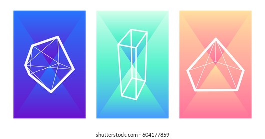 Set of modern geometrical abstract background. Triangular backdrop. Bright wallpaper. geometric, colorful pattern. creative concept. vector illustration collection for booklet, cover, magazine, banner