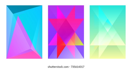 Set of modern geometrical abstract background. Triangular backdrop. Bright wallpaper. geometric, colorful pattern. creative concept. vector illustration collection for booklet, cover, magazine, banner