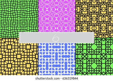 set of modern geometrical pattern of simple geometric shape. vector illustration