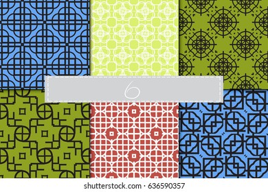 set of modern geometrical pattern of simple geometric shape. vector illustration