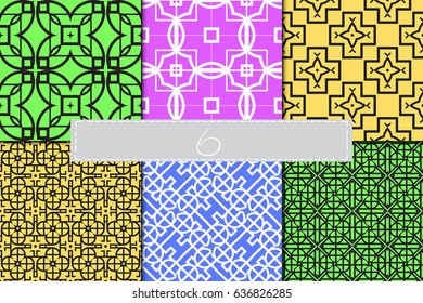 set of modern geometrical pattern of simple geometric shape. vector illustration