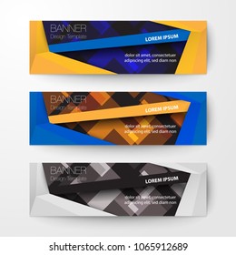 Set of Modern geometrics banners web design template abstract vector background elements, Business presentation.