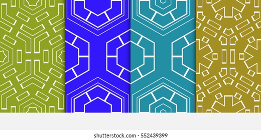 set of Modern Geometry ornament. Seamless Vector illustration. Decorative texture for design wallpaper, web page, banner, flyer.