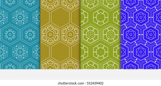 set of Modern Geometry ornament. Seamless Vector illustration. Decorative texture for design wallpaper, web page, banner, flyer.