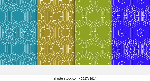set of Modern Geometry ornament. Seamless Vector illustration. Decorative texture for design wallpaper, web page, banner, flyer.