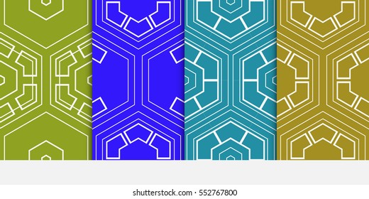 set of Modern Geometry ornament. Seamless Vector illustration. Decorative texture for design wallpaper, web page, banner, flyer.