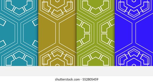 set of Modern Geometry ornament. Seamless Vector illustration. Decorative texture for design wallpaper, web page, banner, flyer.