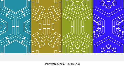 set of Modern Geometry ornament. Seamless Vector illustration. Decorative texture for design wallpaper, web page, banner, flyer.
