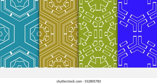 set of Modern Geometry ornament. Seamless Vector illustration. Decorative texture for design wallpaper, web page, banner, flyer.