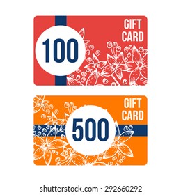 Set of modern gift card templates