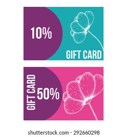 Set of modern gift card templates