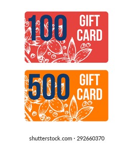 Set of modern gift card templates