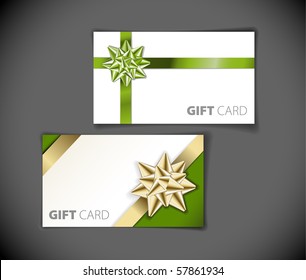 Set Of Modern Gift Card Templates - Golden And Green