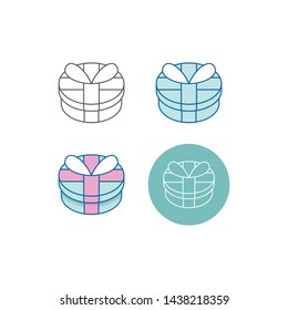 Set Modern Gift Icons Isometric 3d for electronic commerce store all company shopping business internet with high end look