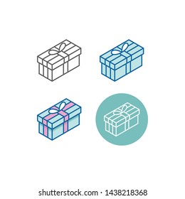 Set Modern Gift Icons Isometric 3d for electronic commerce store all company shopping business internet with high end look