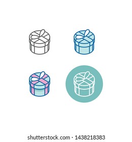Set Modern Gift Icons Isometric 3d for electronic commerce store all company shopping business internet with high end look