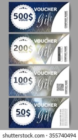 Set of modern gift voucher templates. Colorful design, abstract vector background.