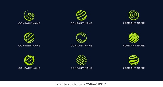 Set of modern global connection logo vector templates
