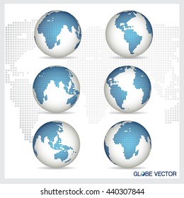 Set of modern Globe, vector illustration.