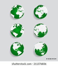 Conjunto de globos modernos. Ilustración vectorial.