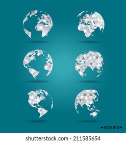 Conjunto de globos modernos. Ilustración vectorial.