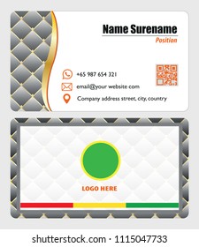 set of modern gold cube black name card. easy to modify