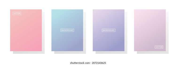 Set of modern gradient abstract background. 2D color, colorful design for vertical poster, flyer, banner, backdrop. Vector illustration isolated EPS 10.