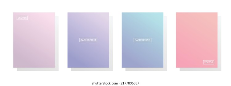 Set of modern gradient abstract background. 2D color, colorful design for vertical poster, flyer, banner, backdrop. Vector illustration isolated EPS 10.
