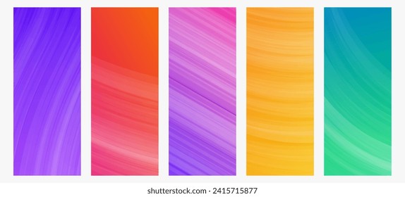 Set of modern gradient backgrounds with lines. Header banner. Bright geometric abstract presentation backdrops. Vector illustration