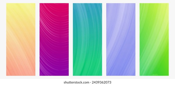 Conjunto de fondos degradados modernos con líneas de onda. Banner de encabezado. Fondos de presentación abstractos geométricos brillantes. Ilustración de vector