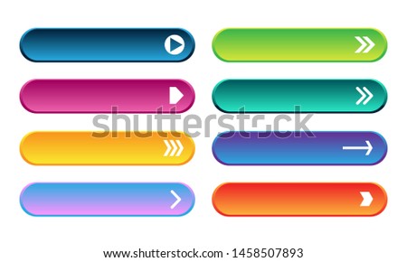 Set of modern gradient buttons for web site and ui. 