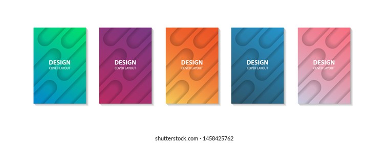 Set Modern ٍShape Gradient Color, Abstract Bubble  Geometric Cover Graphic Design Template for Cover Book, Poster, Flyer, Banner, Landing Page, Web, Social Media, Print, Wallpaper, Background Eps10