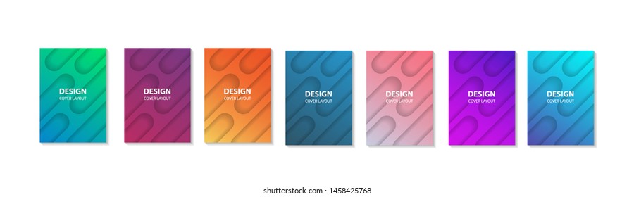 Set Modern ٍShape Gradient Color, Abstract Bubble  Geometric Cover Graphic Design Template for Cover Book, Poster, Flyer, Banner, Landing Page, Web, Social Media, Print, Wallpaper, Background Eps10