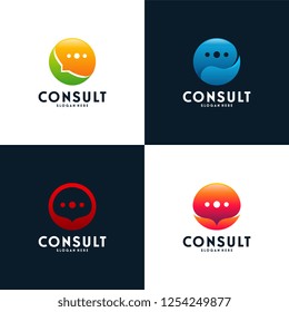 Set of Modern Gradient Consulting Agency logo template designs, Simple Elegant Consult logo template