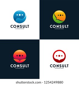 Set of Modern Gradient Consulting Agency logo template designs, Simple Elegant Consult logo template