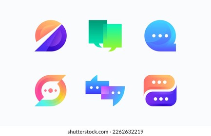 Set von Modern Gradient Consulting Agency Logo-Designs, Einfache Elegant Consult Logo-Vorlage