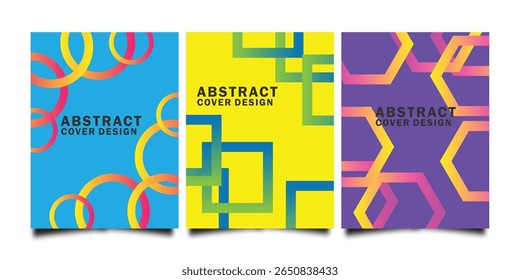 Set of modern gradient geometric cover templates