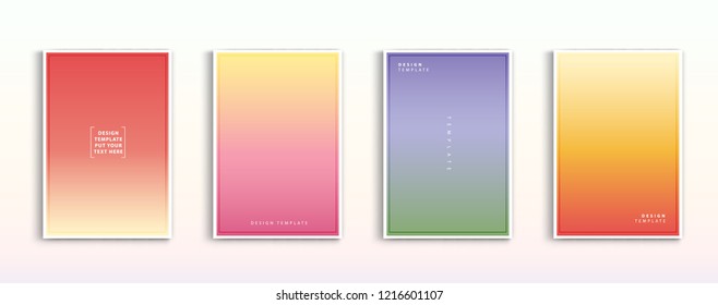 Set modern gradients in abstract sunset and sunrise sea blurred background templates. Square blurred background - sky clouds,nature. vector design.
